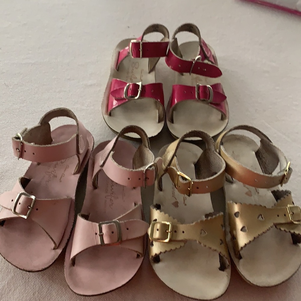 3 pairs of used Sun Sandals - Surfer . Lots of great life left.